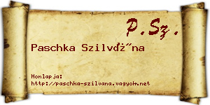Paschka Szilvána névjegykártya